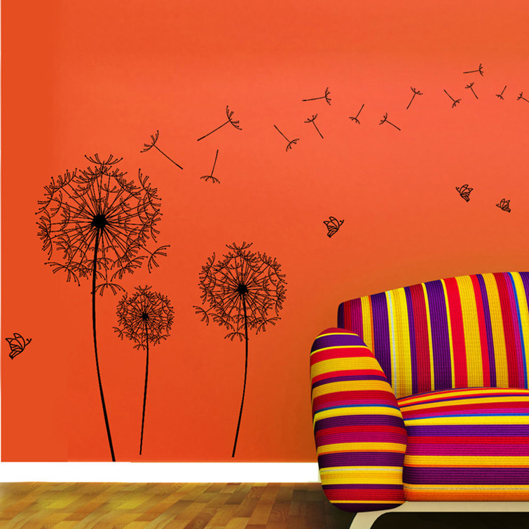 Ebern Designs Huge Black Dandelion Wall Decal & Reviews Wayfair